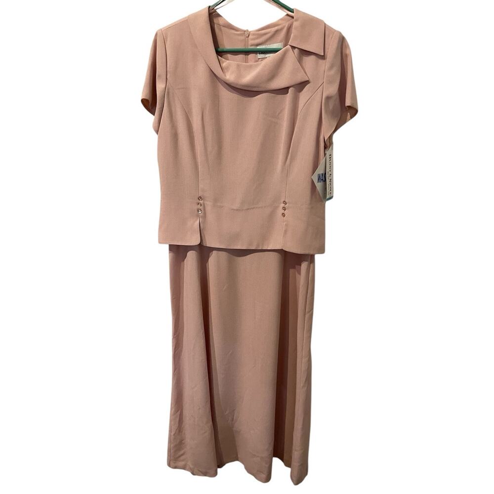 Danny And Nicole Women's Maxi Dress Size 16 Pink Short Sleeve NWT Easter
